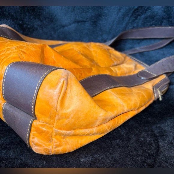 Latico Leathers Orange & Brown Genuine Leather Shoulder Bag - Picture 8 of 15